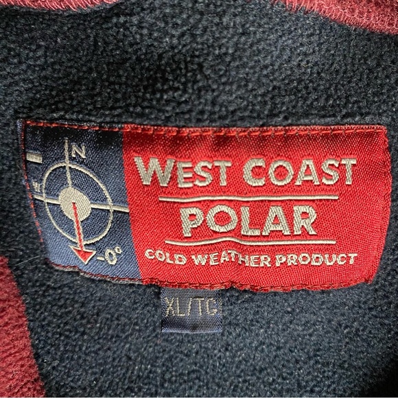 West Coast Polar Fleece Sweater XL Burgundy Long Sleeve Pullover Outdoor Hike - Picture 3 of 8